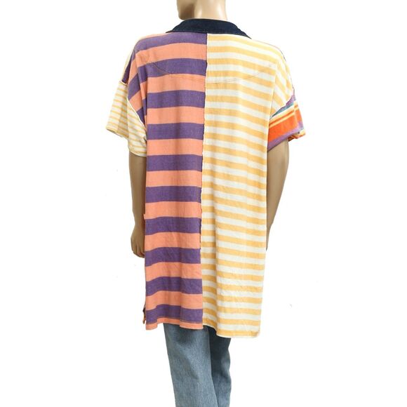 Free People Charlie Tee Tunic Mini Dress Striped Printed Oversized S New 282900 - Picture 7 of 9